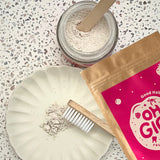 Oh Gigi Tooth Powder Fruity Brush + Hydroxyapatite Refill 100g