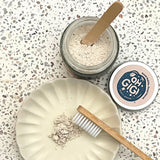 Oh Gigi Tooth Powder Minty Brush Vegan Refillable Jar 40g