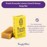 Beauty & The Bees Fresh Avocado, Lemon, Lime & Honey Soap Bar 120g