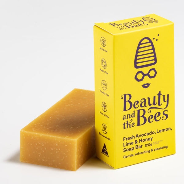 Beauty & The Bees Fresh Avocado, Lemon, Lime & Honey Soap Bar 120g