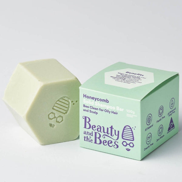 Beauty & The Bees Bee Clean Honeycomb Shampoo Bar for Oily Hair & Scalp 100g