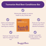 Beauty & The Bees Tasmanian Real Beer Conditioner Bar for Curly & Frizzy Hair Sample 15g