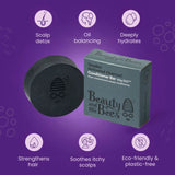 Beauty & The Bees Voodoo Activated Bamboo Charcoal Conditioner Bar for Fine or Brassy Hair & Flaky Scalp 50g