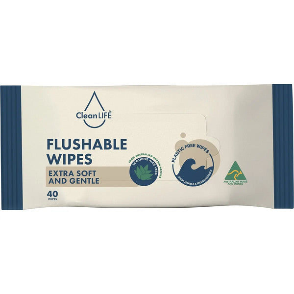 CleanLIFE Plastic-Free Wipes Soft & Gentle 40 pack