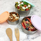 Ever Eco Stainless Steel Round Nesting Containers Spring Pastels set of 3