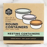 Ever Eco Stainless Steel Round Nesting Containers Spring Pastels set of 3