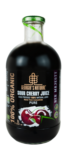 Georgia's Natural Pure Tart Sour Cherry Juice 100% Organic 1L