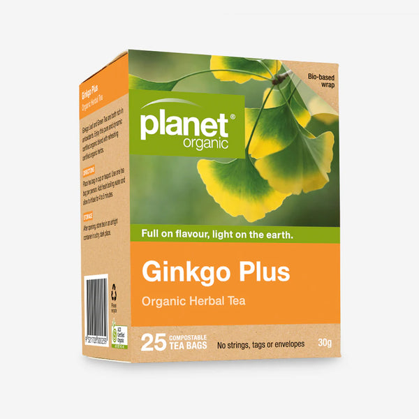 Planet Organic Herbal Tea Bags Ginkgo Plus 25pk