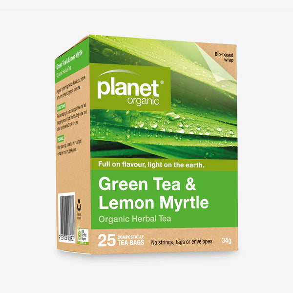Planet Organic Herbal Tea Bags Green Tea & Lemon Myrtle 25pk