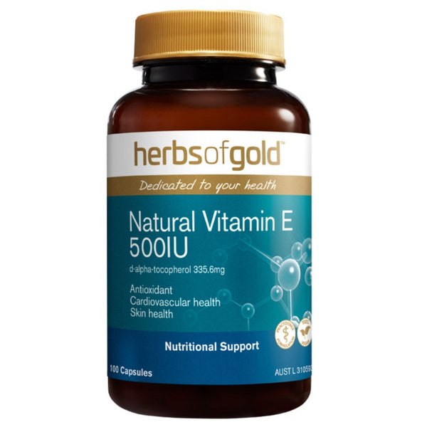 Herbs of Gold Natural Vitamin E 500IU 100 caps