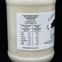 Tassie Tallow Pork Lard Tasmanian Paddock Bred 500ml