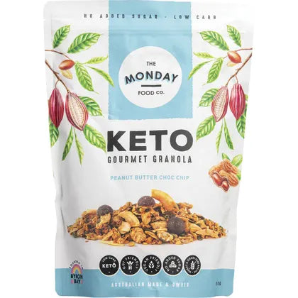Keto Granola Peanut Butter Choc Chip The Monday Food Co 300g
