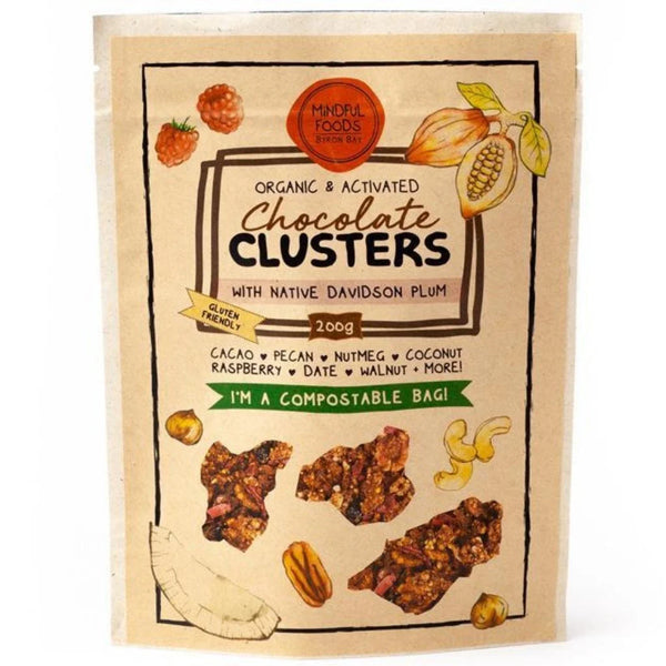 Mindful Foods Chocolate Clusters with Native Davidson Plum Organic & Activated 200g