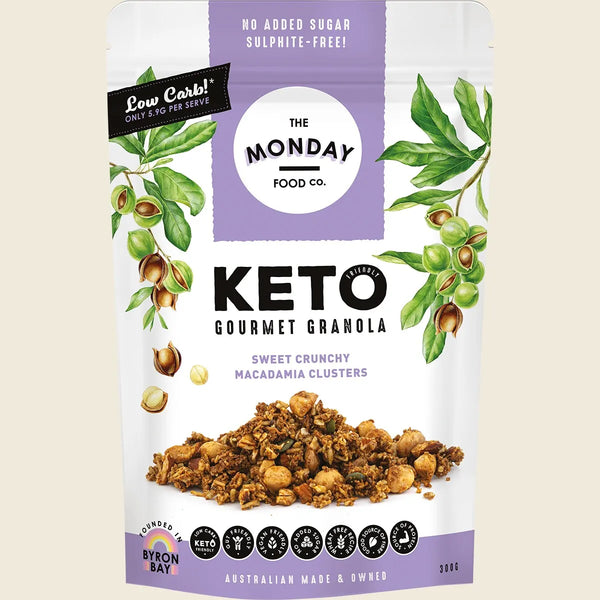 Keto Gourmet Granola Sweet Crunchy Macadamia Clusters The Monday Food Co 300g