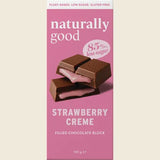 Naturally Good Plant Based Filled Chocolate Block Strawberry Creme 100g