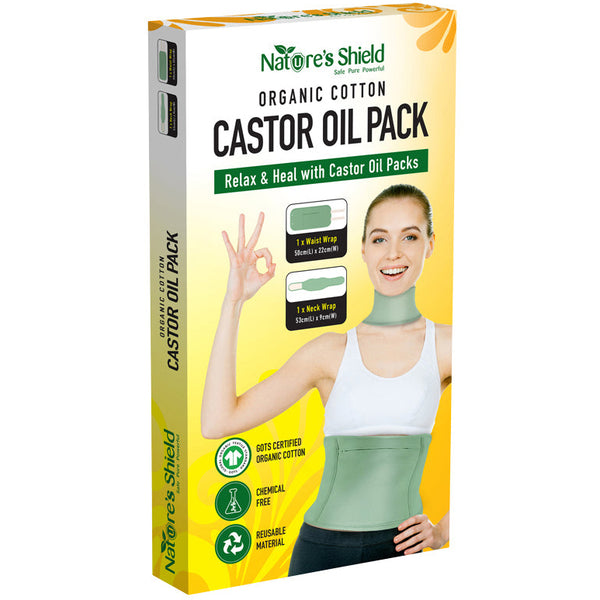 Nature's Shield Organic Cotton Castor Oil Pack For Waist & Neck