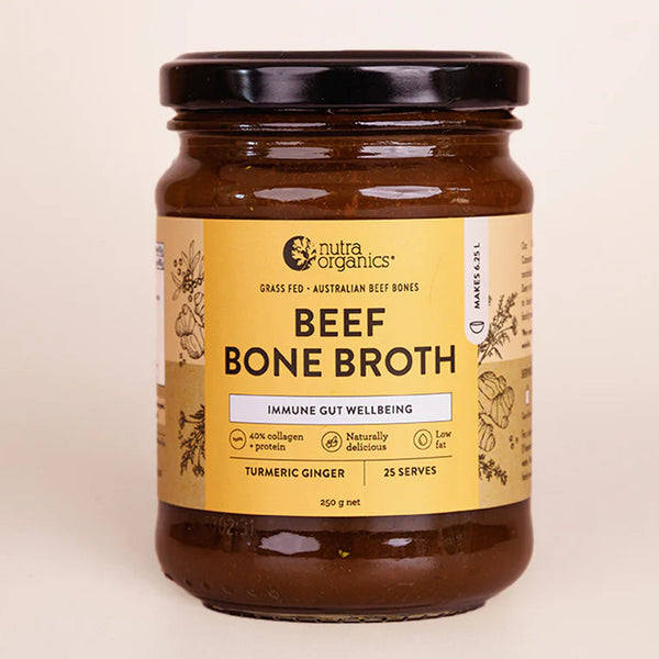 Beef Bone Broth Concentrate Turmeric and Ginger Nutra Organics 250g
