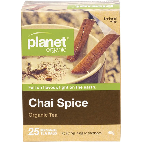 Planet Organic Herbal Tea Bags Chai Spice 25pk