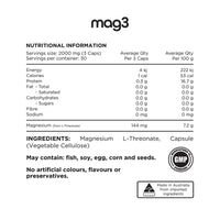 Switch Nutrition Mag3 100% Pure Magnesium L-Threonate 90 caps