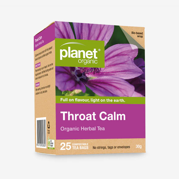 Planet Organic Herbal Tea Bags Throat Calm 25pk