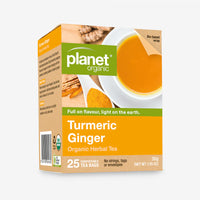 Planet Organic Herbal Tea Bags Turmeric Ginger 25pk