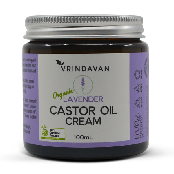 Vrindavan Castor Oil Cream Lavender Organic 100ml