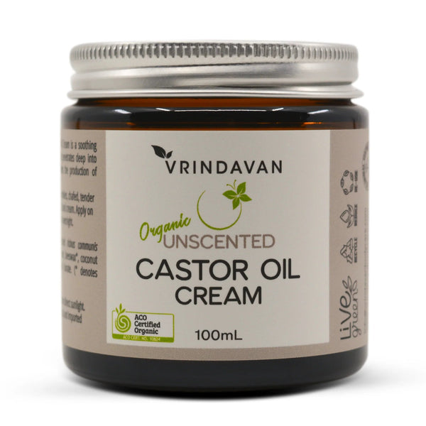 Vrindavan Castor Oil Cream Unscented Organic 100ml