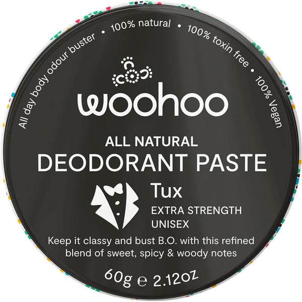 Woohoo All Natural Deodorant Paste (Tin) Tux Extra Strength 60g
