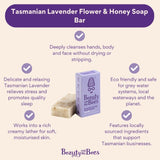 Beauty & The Bees Tasmanian Lavender Flower & Leatherwood Honey Soap Bar Sample 30g