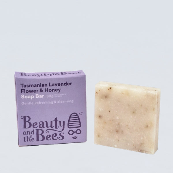 Beauty & The Bees Tasmanian Lavender Flower & Leatherwood Honey Soap Bar Sample 30g