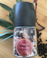 Smoked Salt Tasmania Native Pepperberry Salt Grinder 160g