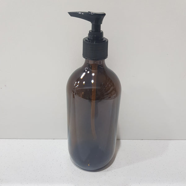 Pump Bottle Amber Glass 500ml