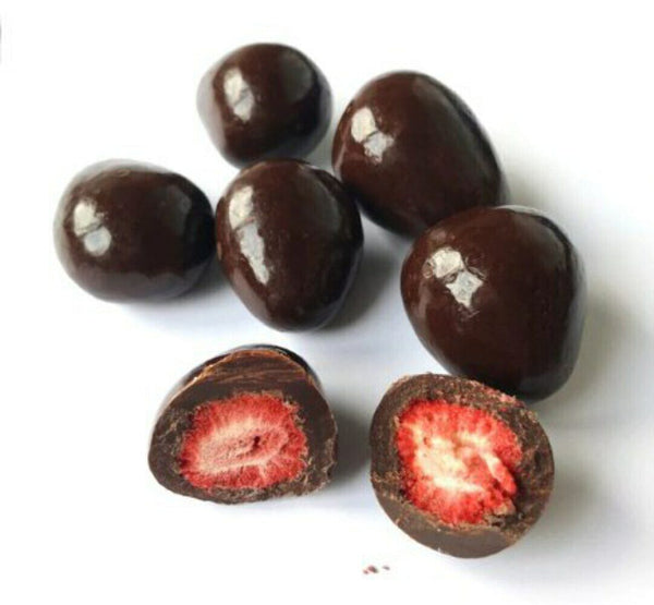 Dark Chocolate Covered Freeze Dried Strawberries 100g