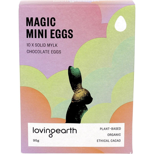Loving Earth Magic Mini Eggs Solid Mylk Chocolate 95g Eggs (BB Date 22/11/23)