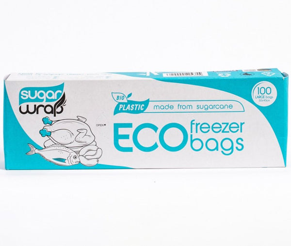 Sugarwrap Eco Freezer Bags (Made From Sugarcane) Large 30x40cm pk100