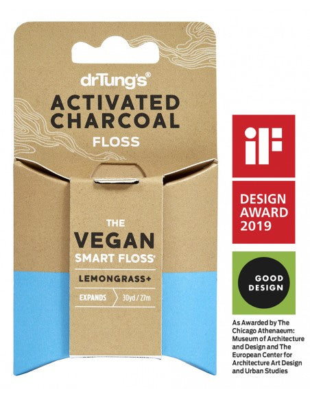 Dr Tung's Vegan Smart Floss Activated Charcoal & Lemongrass 27m