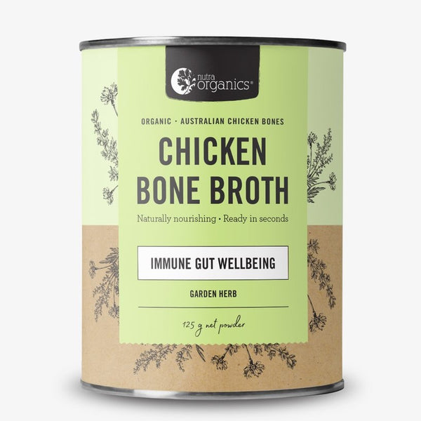 Bone Broth Powder Chicken - Nutra Organics - Garden Herb 125g