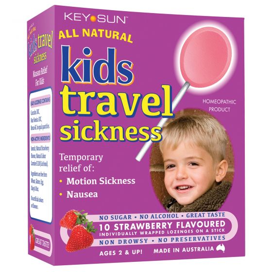 Key Sun All Natural Kids Travel Sickness Strawberry Flavoured Lozenge pk 10
